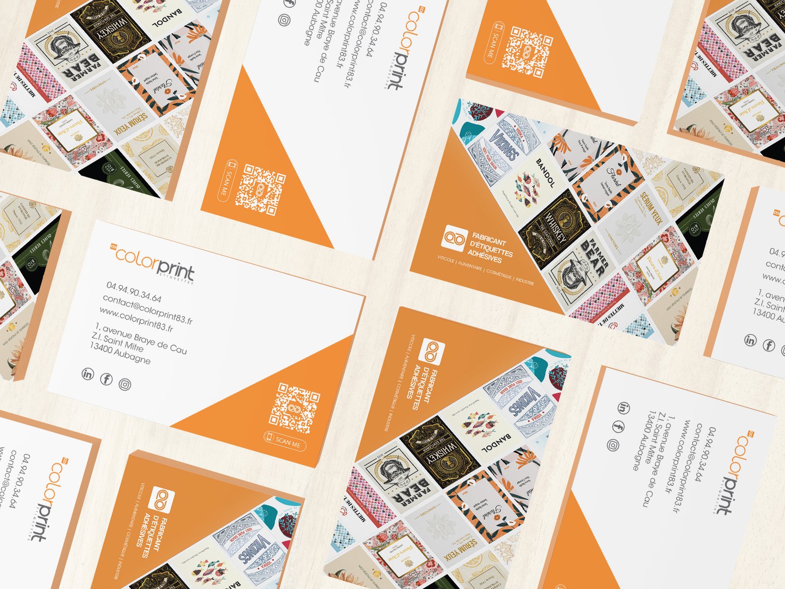 Carte de visite Colorprint étiquettes